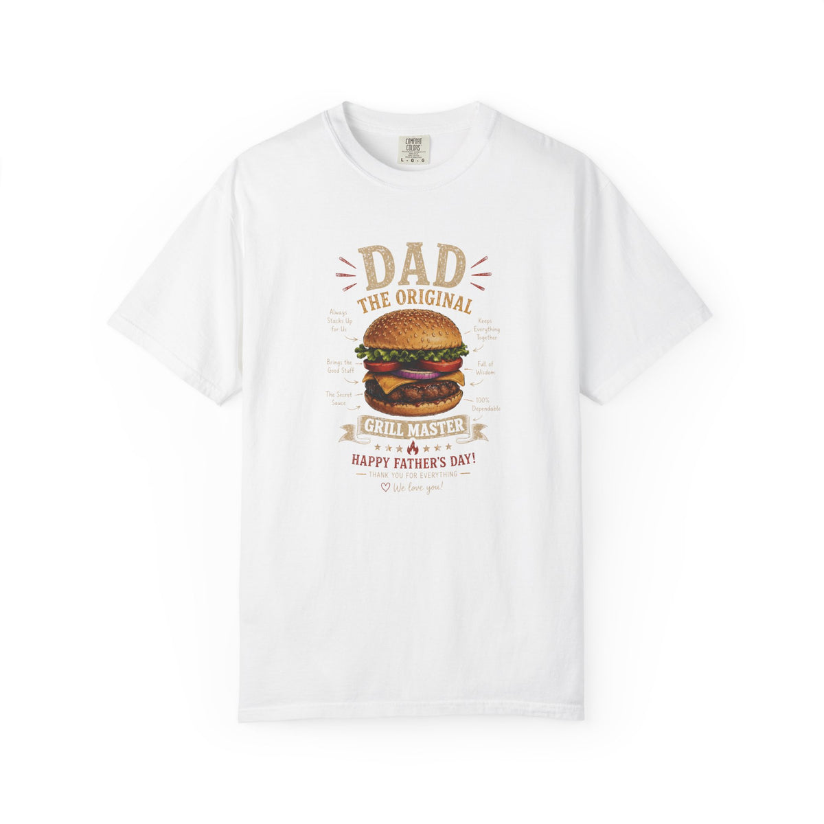 Dad The Original Grill Master T-Shirt — Happy Father’s Day Burger Tee, burger lover gift, Father's Day Grill Master Shirt, Dad Burger BBQ T-Shirt, Funny Father Gift, BBQ Lover Tee, Dad The Original...
