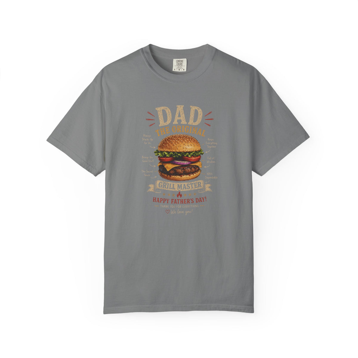 Dad The Original Grill Master T-Shirt — Happy Father’s Day Burger Tee, burger lover gift, Father's Day Grill Master Shirt, Dad Burger BBQ T-Shirt, Funny Father Gift, BBQ Lover Tee, Dad The Original...