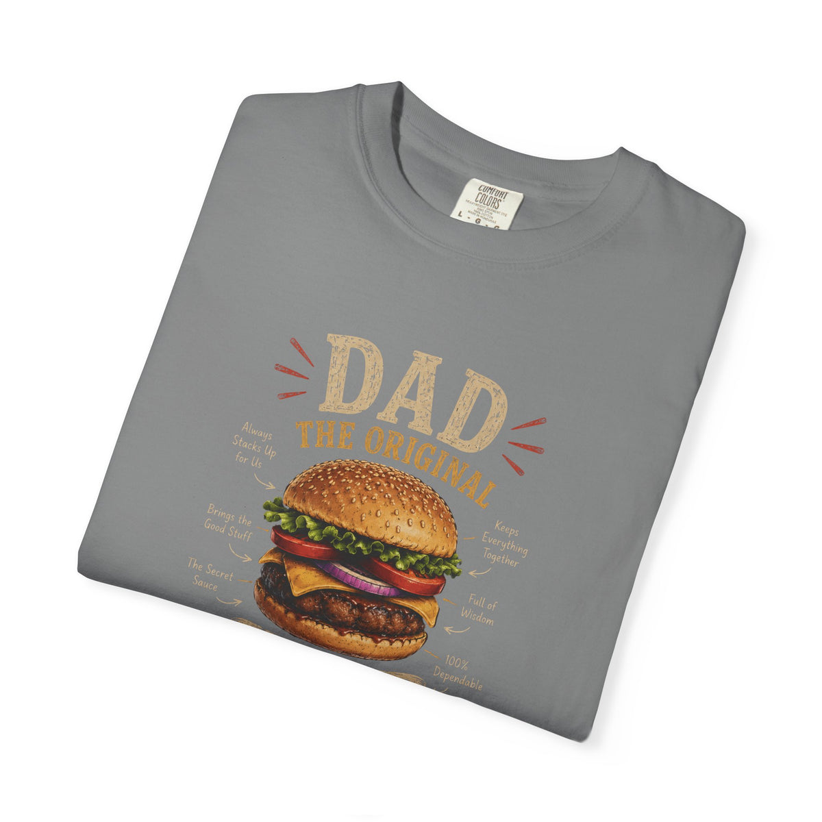 Dad The Original Grill Master T-Shirt — Happy Father’s Day Burger Tee, burger lover gift, Father's Day Grill Master Shirt, Dad Burger BBQ T-Shirt, Funny Father Gift, BBQ Lover Tee, Dad The Original...