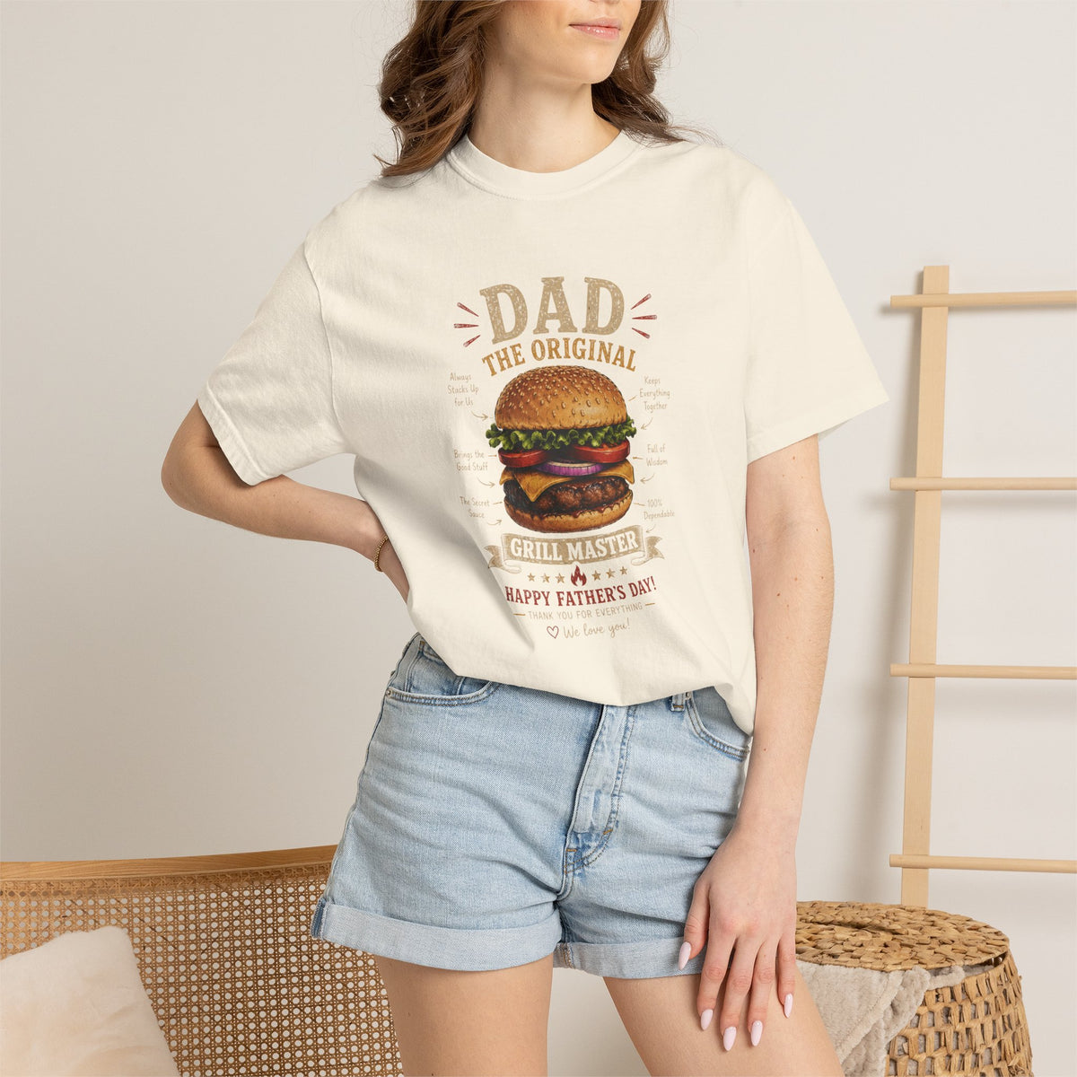 Dad The Original Grill Master T-Shirt — Happy Father’s Day Burger Tee, burger lover gift, Father's Day Grill Master Shirt, Dad Burger BBQ T-Shirt, Funny Father Gift, BBQ Lover Tee, Dad The Original...
