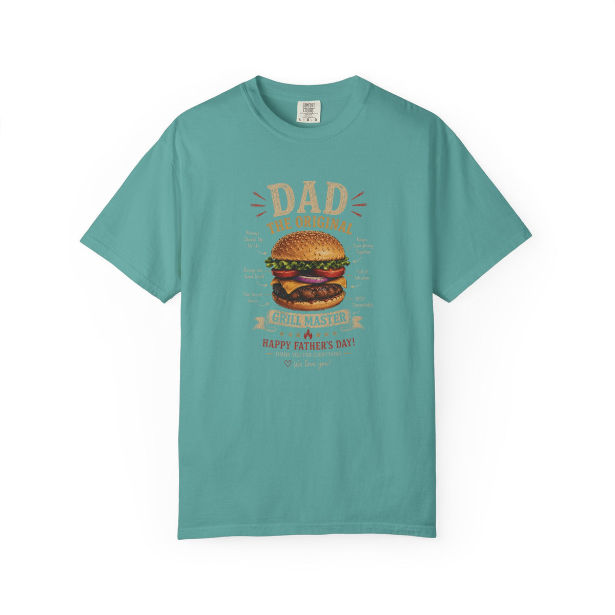 Dad The Original Grill Master T-Shirt — Happy Father’s Day Burger Tee, burger lover gift, Father's Day Grill Master Shirt, Dad Burger BBQ T-Shirt, Funny Father Gift, BBQ Lover Tee, Dad The Original...