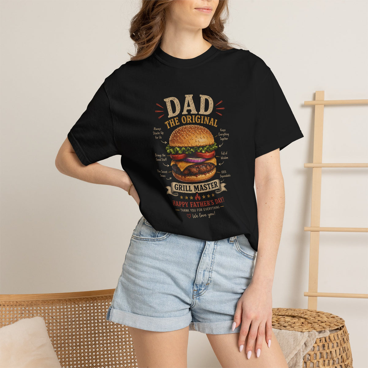 Dad The Original Grill Master T-Shirt — Happy Father’s Day Burger Tee, burger lover gift, Father's Day Grill Master Shirt, Dad Burger BBQ T-Shirt, Funny Father Gift, BBQ Lover Tee, Dad The Original...