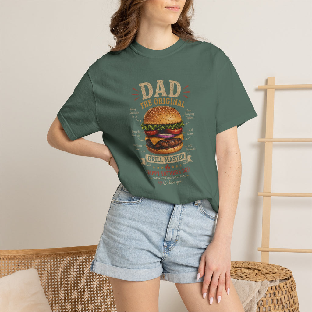 Dad The Original Grill Master T-Shirt — Happy Father’s Day Burger Tee, burger lover gift, Father's Day Grill Master Shirt, Dad Burger BBQ T-Shirt, Funny Father Gift, BBQ Lover Tee, Dad The Original...