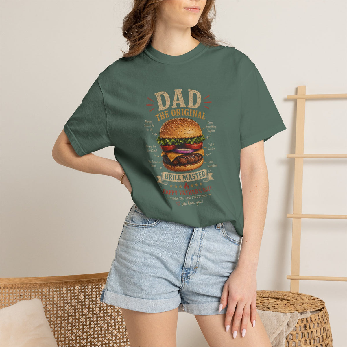 Dad The Original Grill Master T-Shirt — Happy Father’s Day Burger Tee, burger lover gift, Father's Day Grill Master Shirt, Dad Burger BBQ T-Shirt, Funny Father Gift, BBQ Lover Tee, Dad The Original...