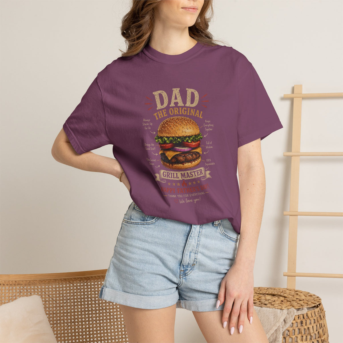 Dad The Original Grill Master T-Shirt — Happy Father’s Day Burger Tee, burger lover gift, Father's Day Grill Master Shirt, Dad Burger BBQ T-Shirt, Funny Father Gift, BBQ Lover Tee, Dad The Original...