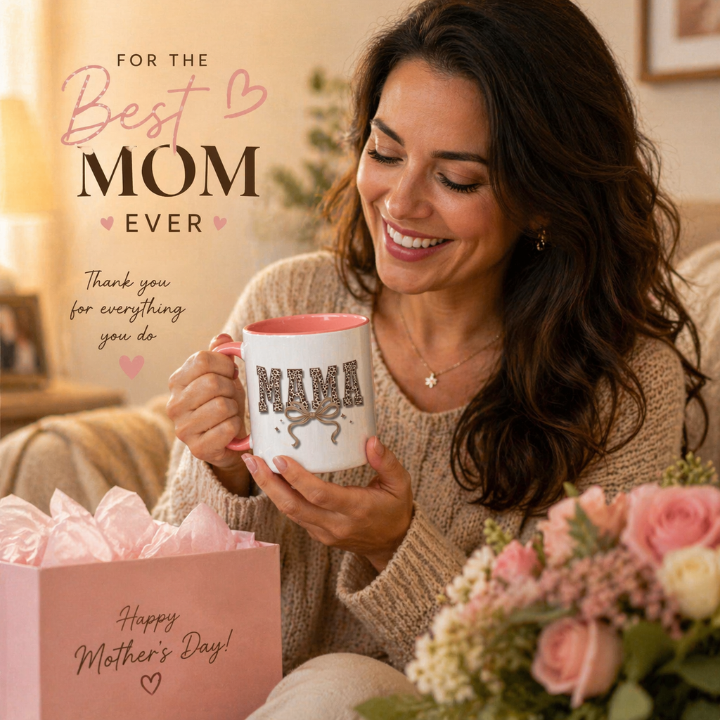 Accent Coffee Mug 11, 15oz, Gift for Mom | Cute Animal Print Cup | Mother’s Day Gift, beautiful present, Loving Moms