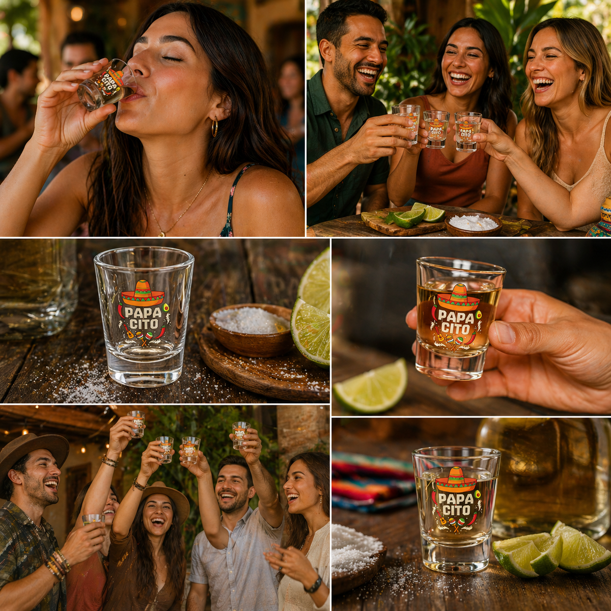 Papa Cito Fiesta Shot Glass, 1.5oz Party Shooter, Cool Shot Glass Gift, Mexican Funny Design,Modern Tequila, 5 de Mayo, Mexican Celebration