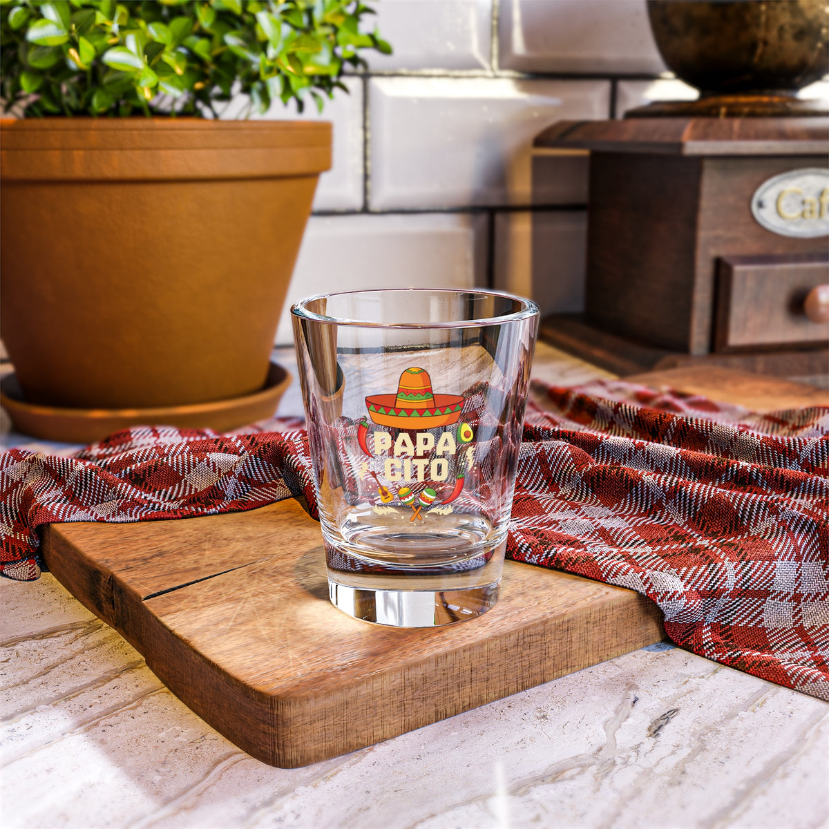 Papa Cito Fiesta Shot Glass, 1.5oz Party Shooter, Cool Shot Glass Gift, Mexican Funny Design,Modern Tequila, 5 de Mayo, Mexican Celebration