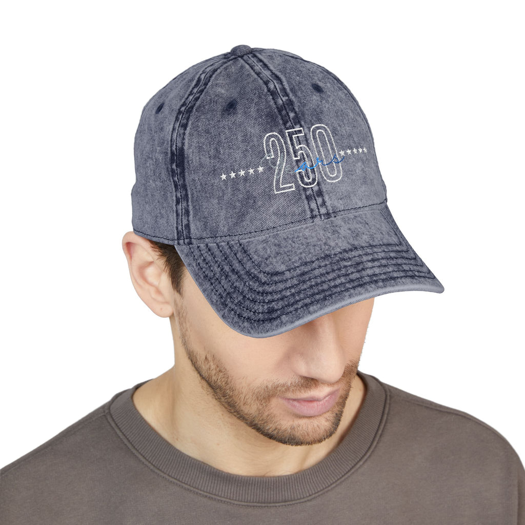 Embroidered 250th Anniversary Vintage Cap, 4 of July, Gift for him, Unisex Present, Patriotic day, USA holiday, Veteran
