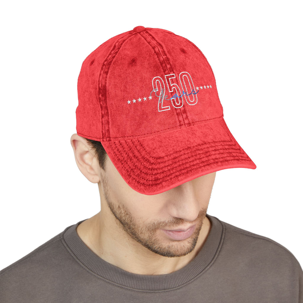 Embroidered 250th Anniversary Vintage Cap, 4 of July, Gift for him, Unisex Present, Patriotic day, USA holiday, Veteran