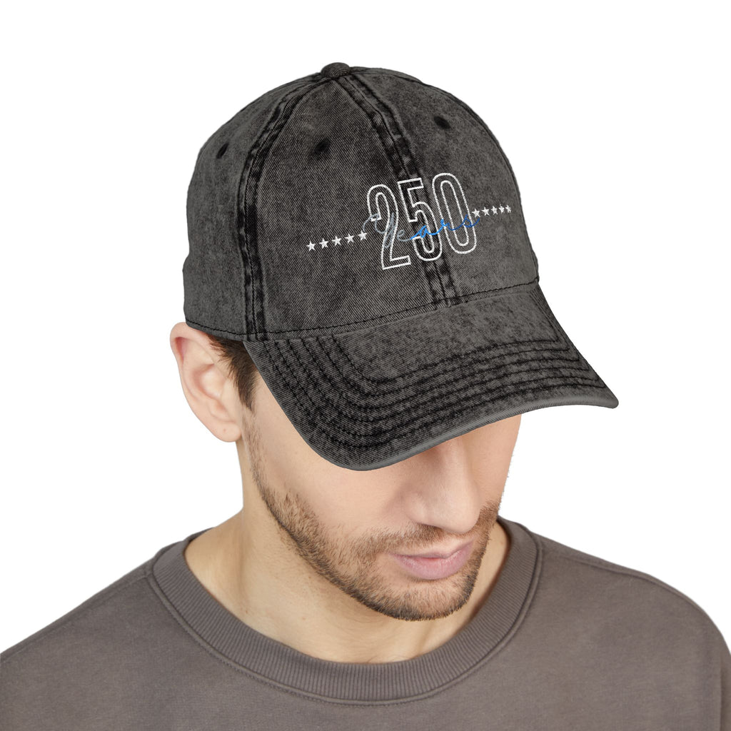 Embroidered 250th Anniversary Vintage Cap, 4 of July, Gift for him, Unisex Present, Patriotic day, USA holiday, Veteran