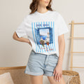 Santorini Window Tee — Mediterranean Seaside Graphic T-Shirt, greek style, girft for her, vacation island, beach day