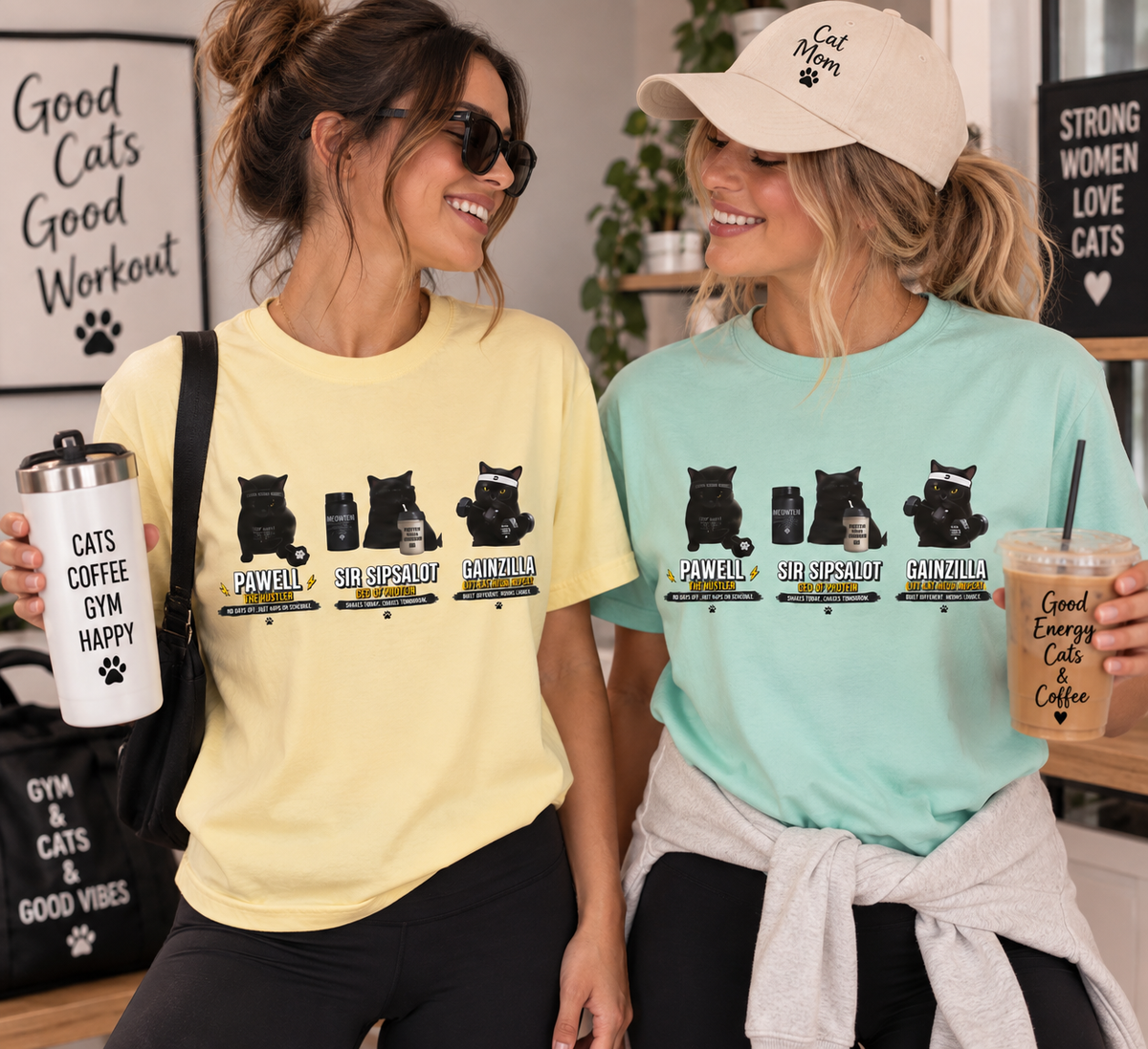 Funny Black Cat Gym Shirt, Cat Lover Workout Tee, Fitness Cat T-Shirt, Protein Gym Cat Shirt, Cute Cat Mom Gift, Unisex Graphic Tee Women's Boxy Tee