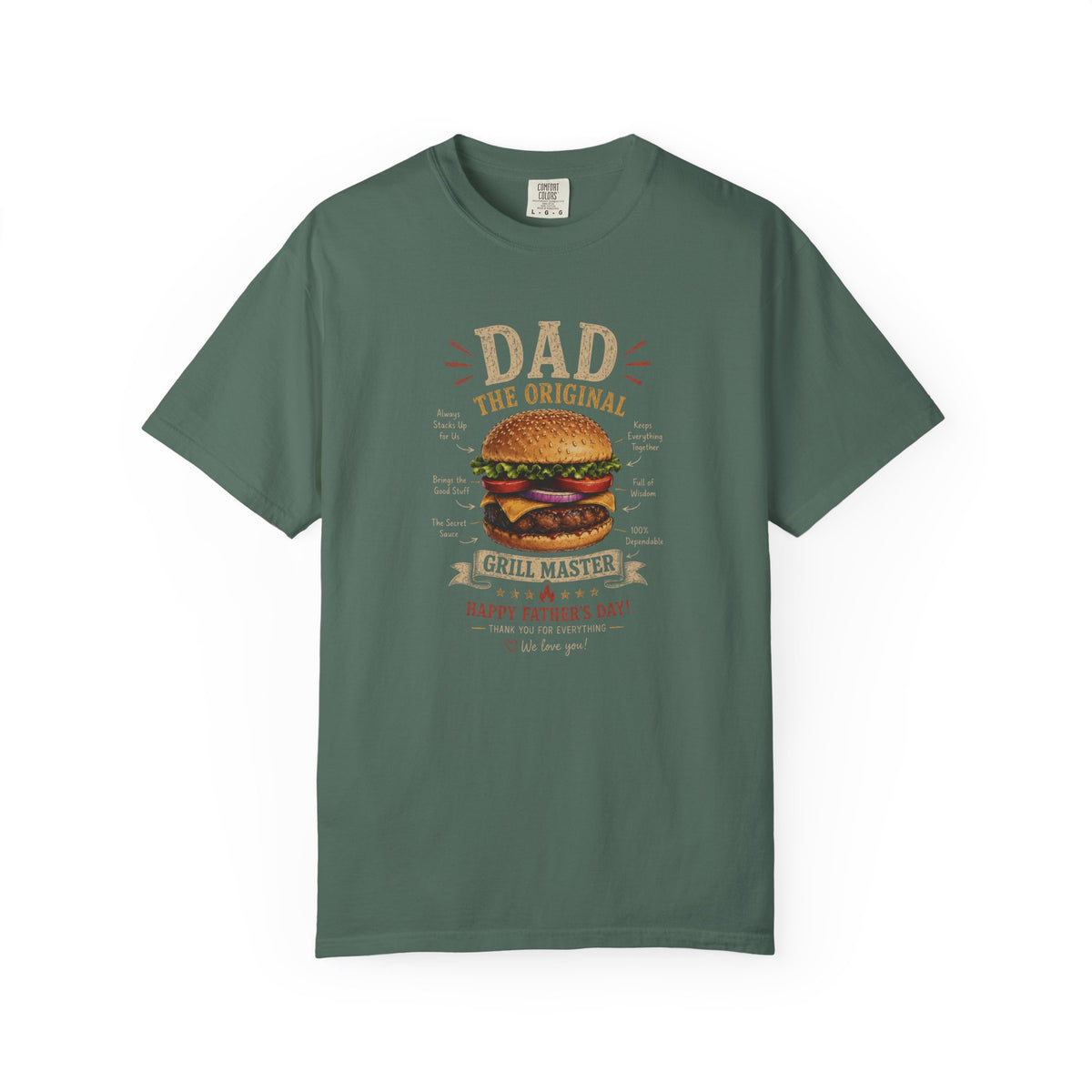 Dad The Original Grill Master T-Shirt — Happy Father’s Day Burger Tee, burger lover gift, Father's Day Grill Master Shirt, Dad Burger BBQ T-Shirt, Funny Father Gift, BBQ Lover Tee, Dad The Original...