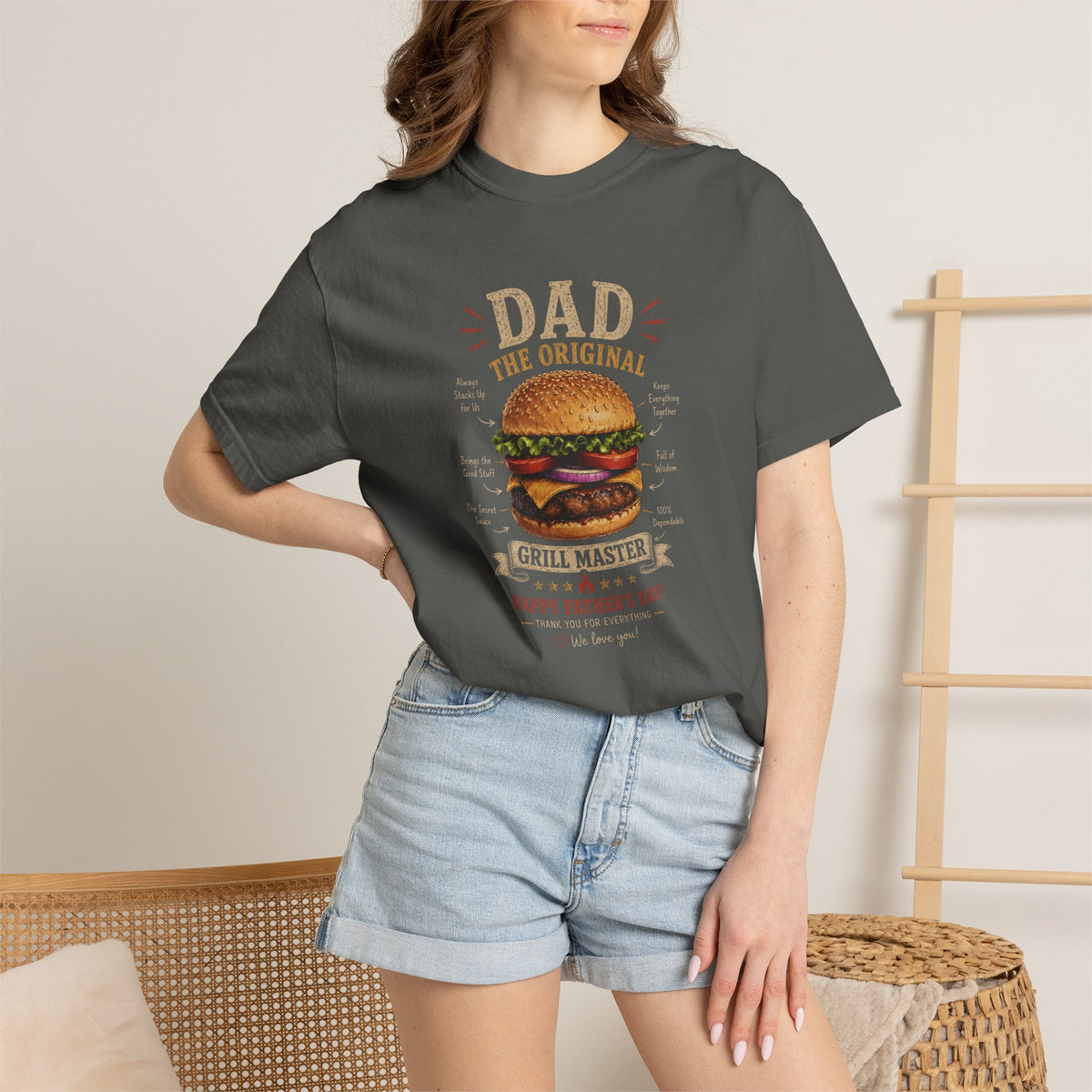 Dad The Original Grill Master T-Shirt — Happy Father’s Day Burger Tee, burger lover gift, Father's Day Grill Master Shirt, Dad Burger BBQ T-Shirt, Funny Father Gift, BBQ Lover Tee, Dad The Original...