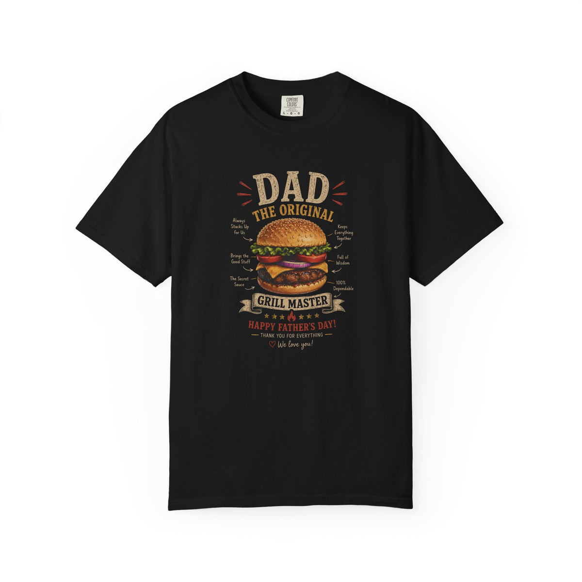 Dad The Original Grill Master T-Shirt — Happy Father’s Day Burger Tee, burger lover gift, Father's Day Grill Master Shirt, Dad Burger BBQ T-Shirt, Funny Father Gift, BBQ Lover Tee, Dad The Original...