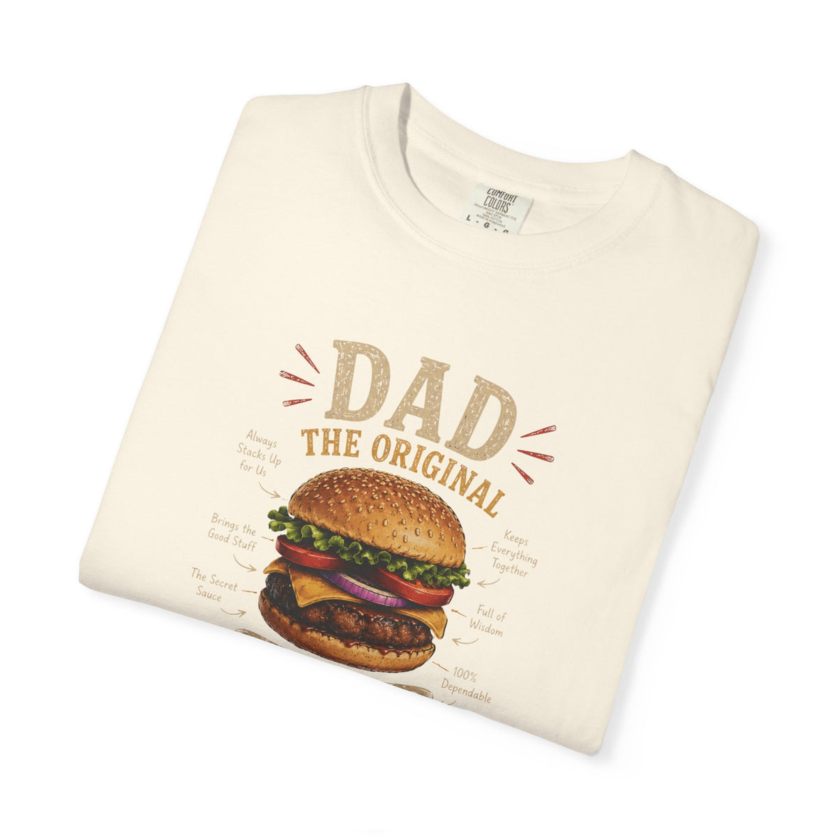 Dad The Original Grill Master T-Shirt — Happy Father’s Day Burger Tee, burger lover gift, Father's Day Grill Master Shirt, Dad Burger BBQ T-Shirt, Funny Father Gift, BBQ Lover Tee, Dad The Original...