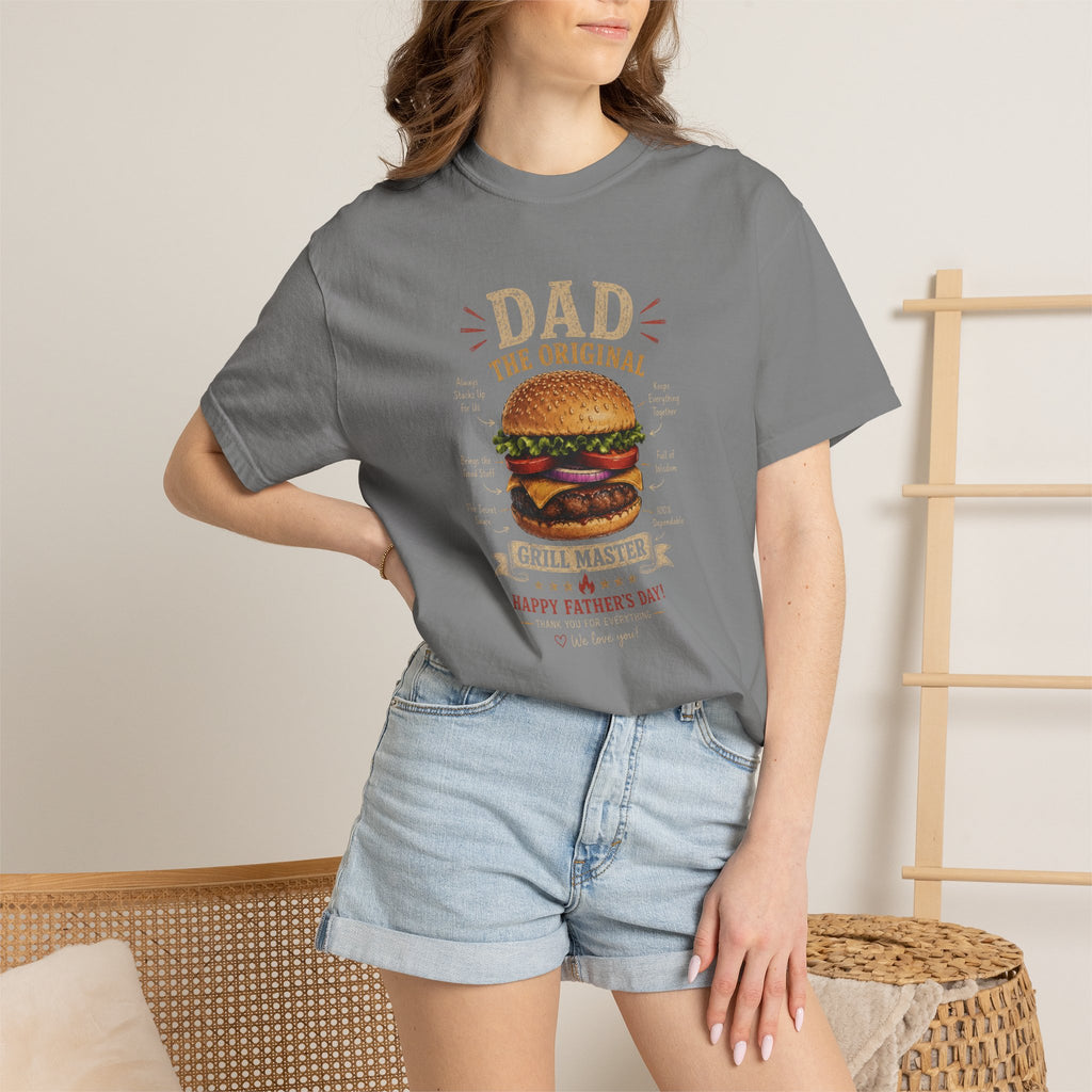 Dad The Original Grill Master T-Shirt — Happy Father’s Day Burger Tee, burger lover gift, Father's Day Grill Master Shirt, Dad Burger BBQ T-Shirt, Funny Father Gift, BBQ Lover Tee, Dad The Original...