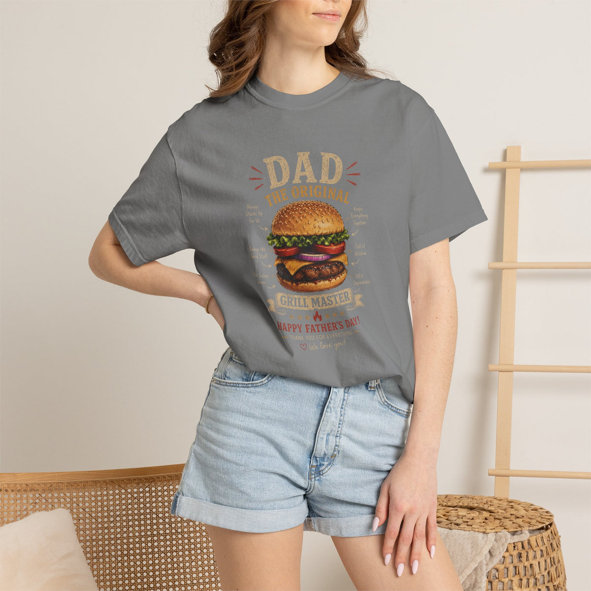 Dad The Original Grill Master T-Shirt — Happy Father’s Day Burger Tee, burger lover gift, Father's Day Grill Master Shirt, Dad Burger BBQ T-Shirt, Funny Father Gift, BBQ Lover Tee, Dad The Original...