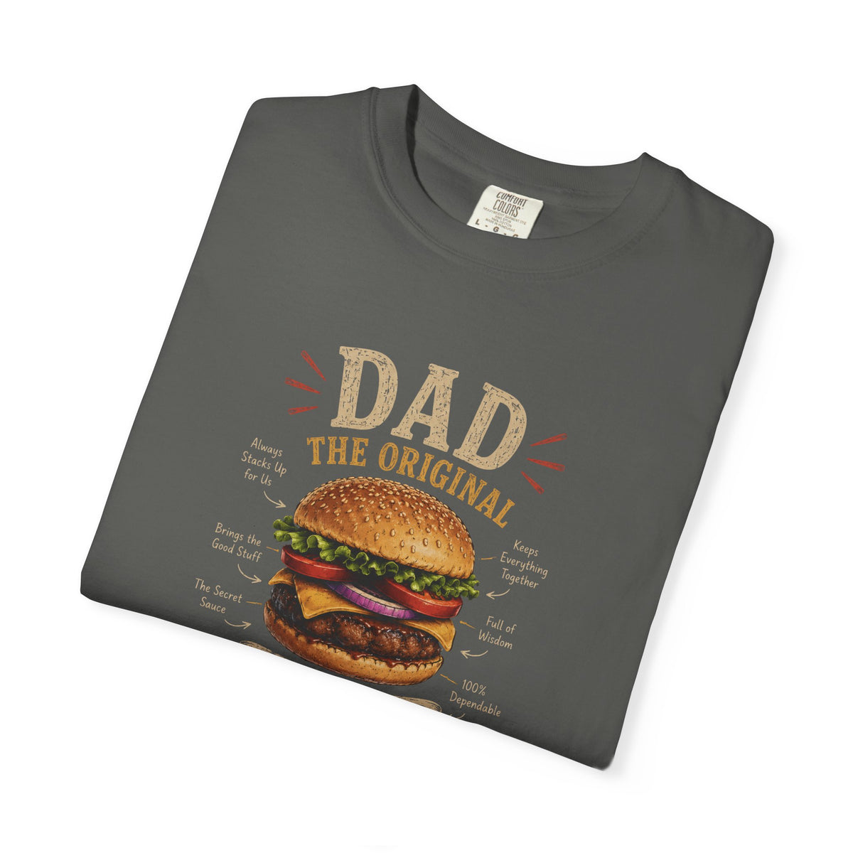 Dad The Original Grill Master T-Shirt — Happy Father’s Day Burger Tee, burger lover gift, Father's Day Grill Master Shirt, Dad Burger BBQ T-Shirt, Funny Father Gift, BBQ Lover Tee, Dad The Original...