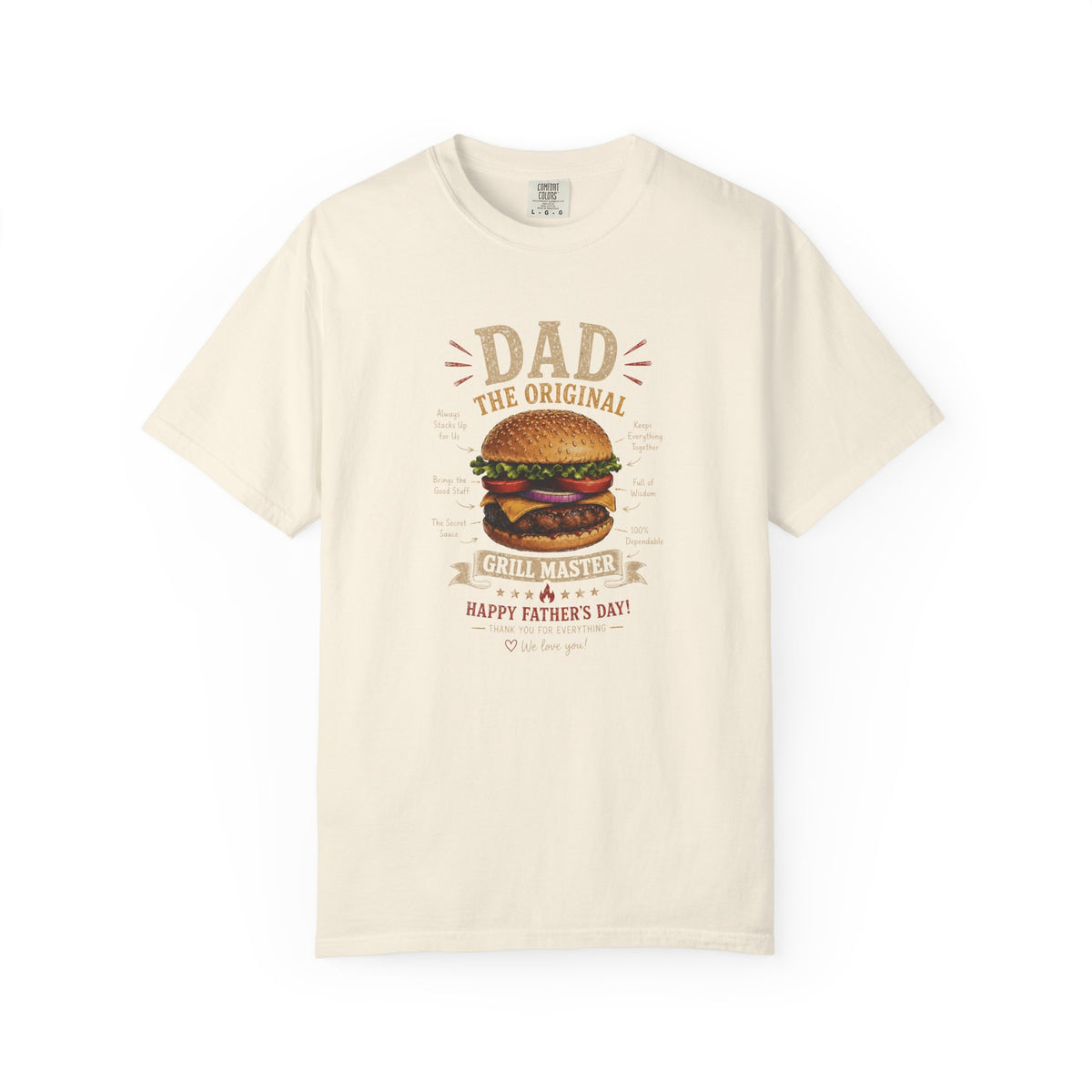 Dad The Original Grill Master T-Shirt — Happy Father’s Day Burger Tee, burger lover gift, Father's Day Grill Master Shirt, Dad Burger BBQ T-Shirt, Funny Father Gift, BBQ Lover Tee, Dad The Original...