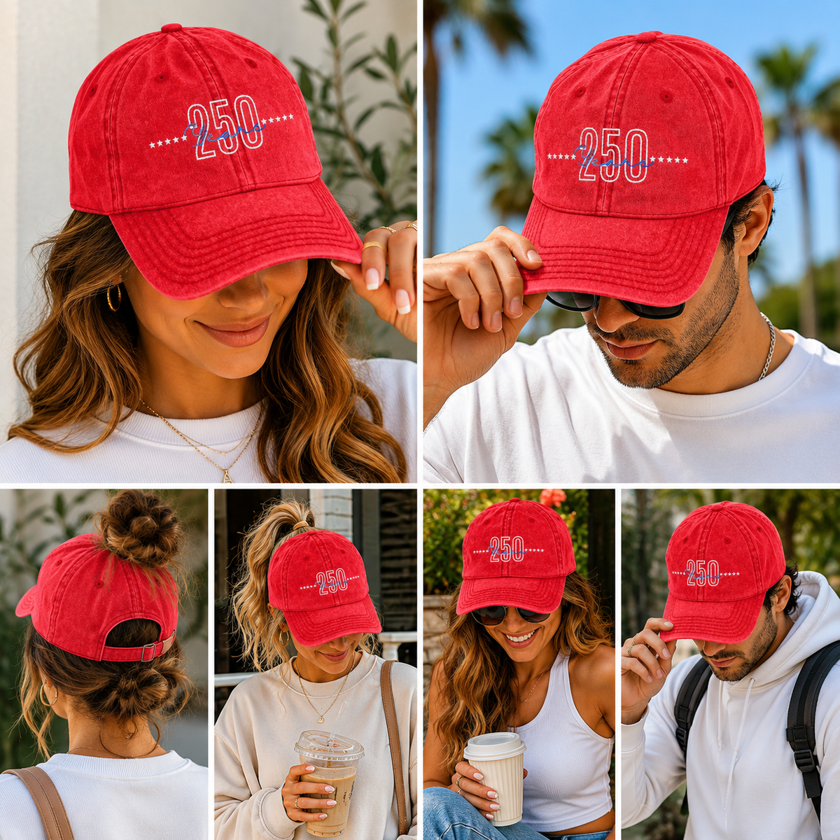 Embroidered 250th Anniversary Vintage Cap, 4 of July, Gift for him, Unisex Present, Patriotic day, USA holiday, Veteran